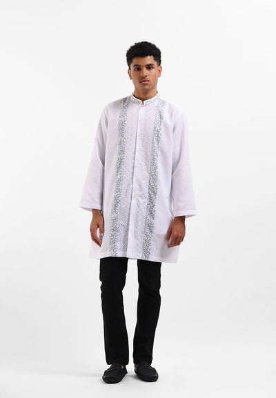 MANZONE Gamis Pria Lengan Panjang  GHIBRAN - WHITE