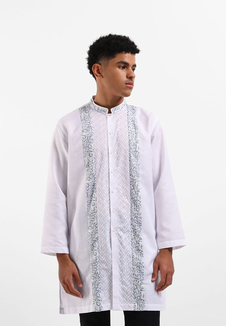 MANZONE Gamis Pria Lengan Panjang  GHIBRAN - WHITE