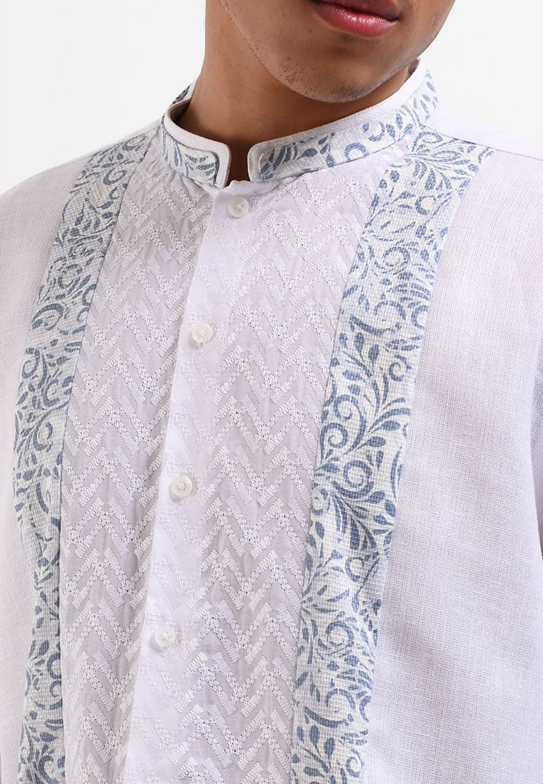 MANZONE Gamis Pria Lengan Panjang  GHIBRAN - WHITE
