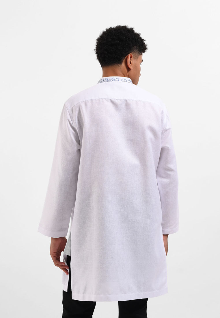 MANZONE Gamis Pria Lengan Panjang  GHIBRAN - WHITE
