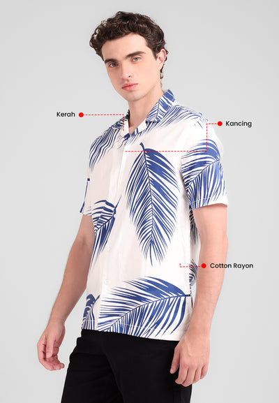 MANZONE - Kemeja Lengan Pendek Pria Lilo 2 Comfort Fit - White