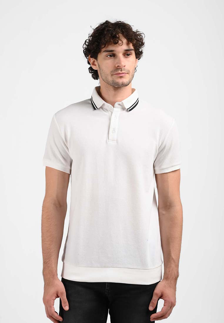 Manzone Polo shirt Lengan Pendek Pria CALEB - WHITE