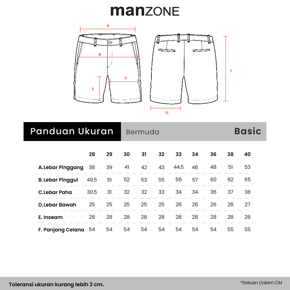 MANZONE - Celana Pendek Bermuda Pria Arion Slim Fit - Olive