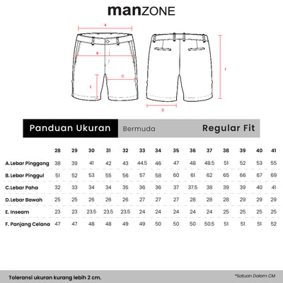 Manzone Celana Pendek Bermuda Pria Regular Fit Diaz 4 - Beige