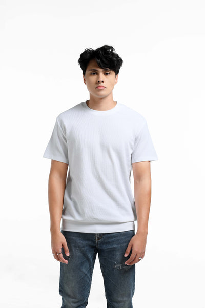 Manzone  Kaos Lengan Pendek Pria ZBL-DEEN 01- WHITE