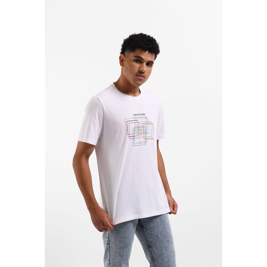 Manzone Kaos Lengan Pendek Pria Box - White