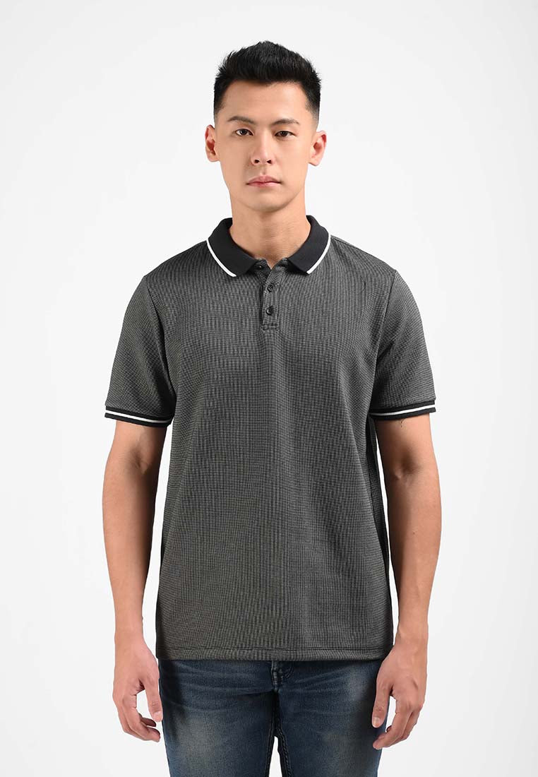 Manzone Polo Shirt Lengan Pendek Pria JINJO 01-  BLACK