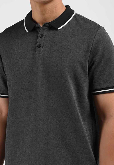 Manzone Polo Shirt Lengan Pendek Pria JINJO 01-  BLACK