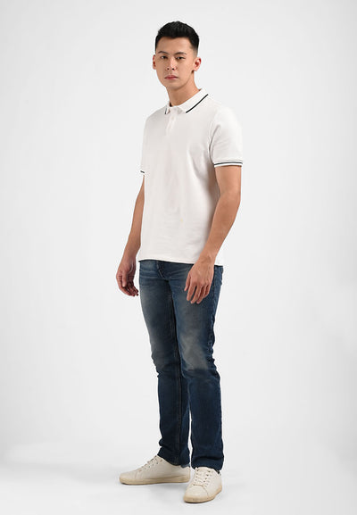 Manzone Polo Shirt Lengan Pendek Pria JINJO 03 -  WHITE