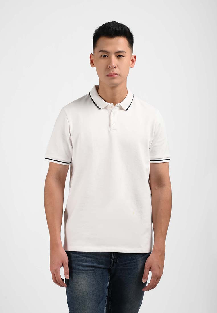 Manzone Polo Shirt Lengan Pendek Pria JINJO 03 -  WHITE