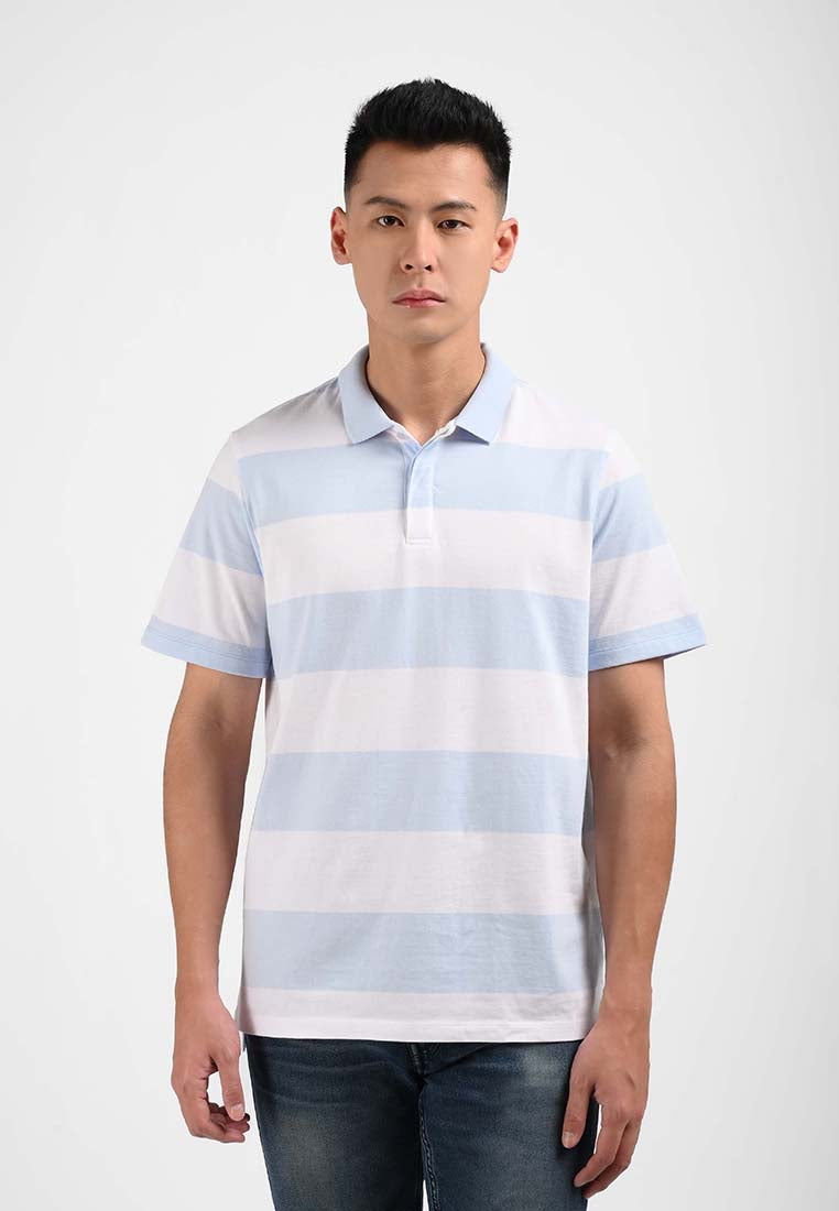 Manzone Polo Shirt Lengan Pendek Pria JANES 04 - WhiteBlue