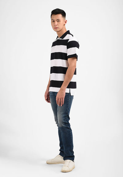 Manzone Polo Shirt Lengan Pendek Pria JANES 03- BlackWhite