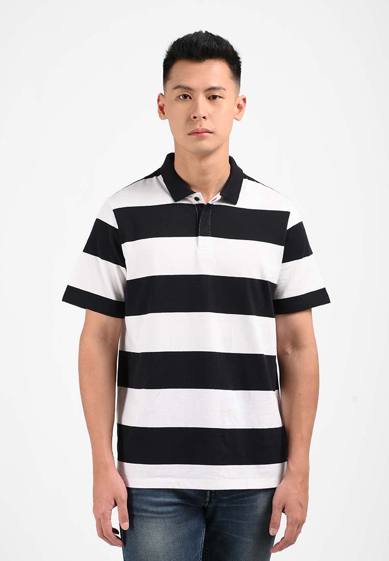 Manzone Polo Shirt Lengan Pendek Pria JANES 03- BlackWhite