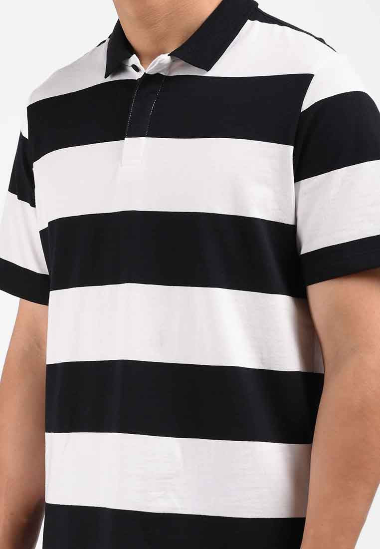 Manzone Polo Shirt Lengan Pendek Pria JANES 03- BlackWhite