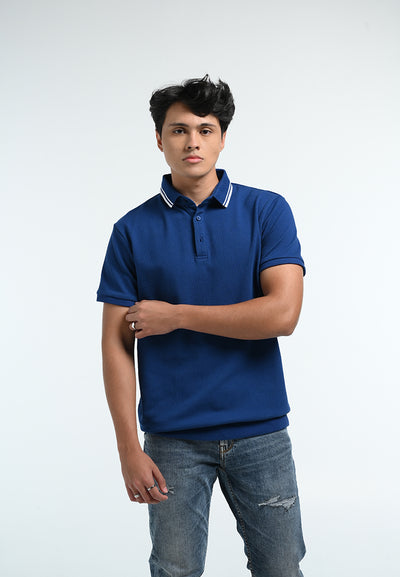 Manzone  Polo Shirt Lengan Pendek Pria Caleb - Blue