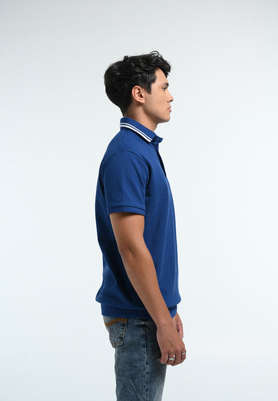 Manzone  Polo Shirt Lengan Pendek Pria Caleb - Blue