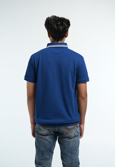 Manzone  Polo Shirt Lengan Pendek Pria Caleb - Blue