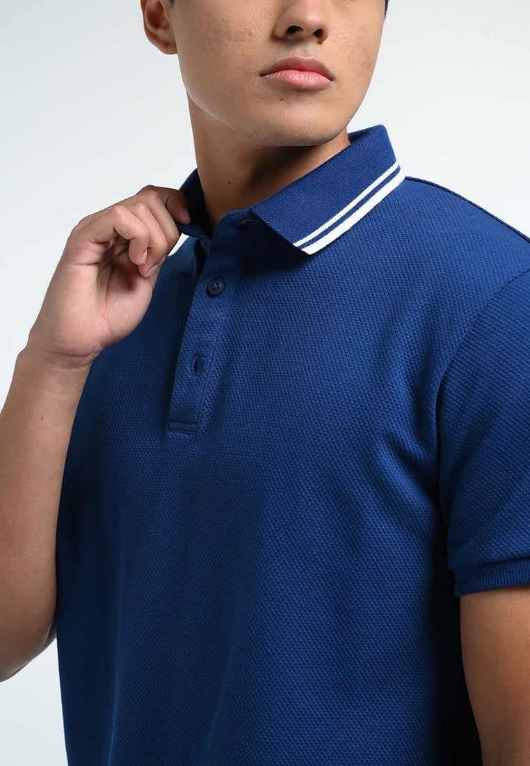 Manzone  Polo Shirt Lengan Pendek Pria Caleb - Blue