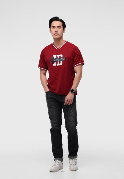 MANZONE - Kaos Lengan Pendek Pria Id Dimas Relaxed Fit - Red