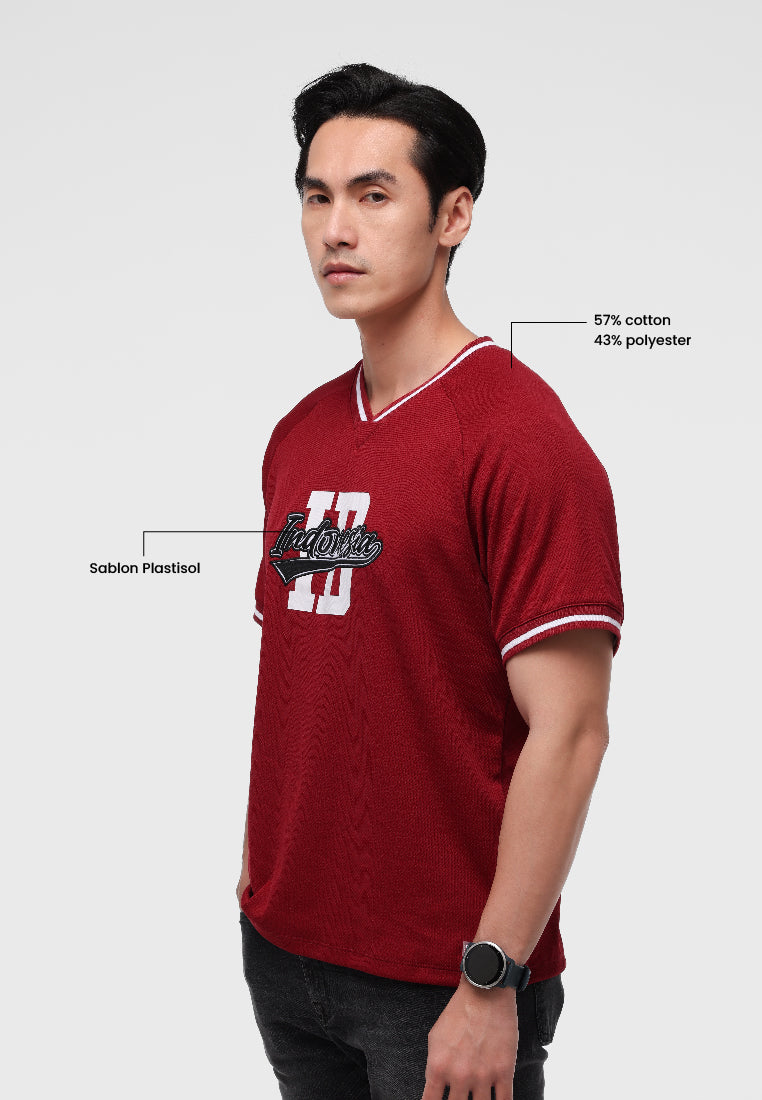 MANZONE - Kaos Lengan Pendek Pria Id Dimas Relaxed Fit - Red