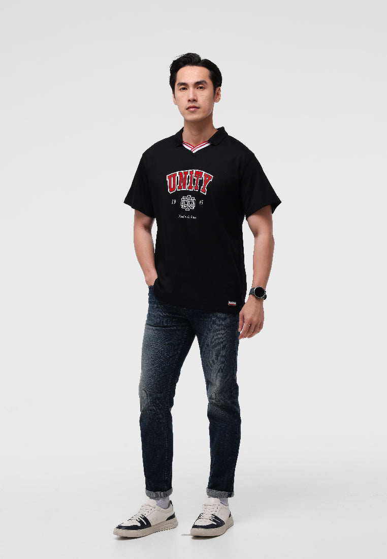 MANZONE - Kaos Polo Lengan Pendek Pria Id Unity Relaxed Fit - Black