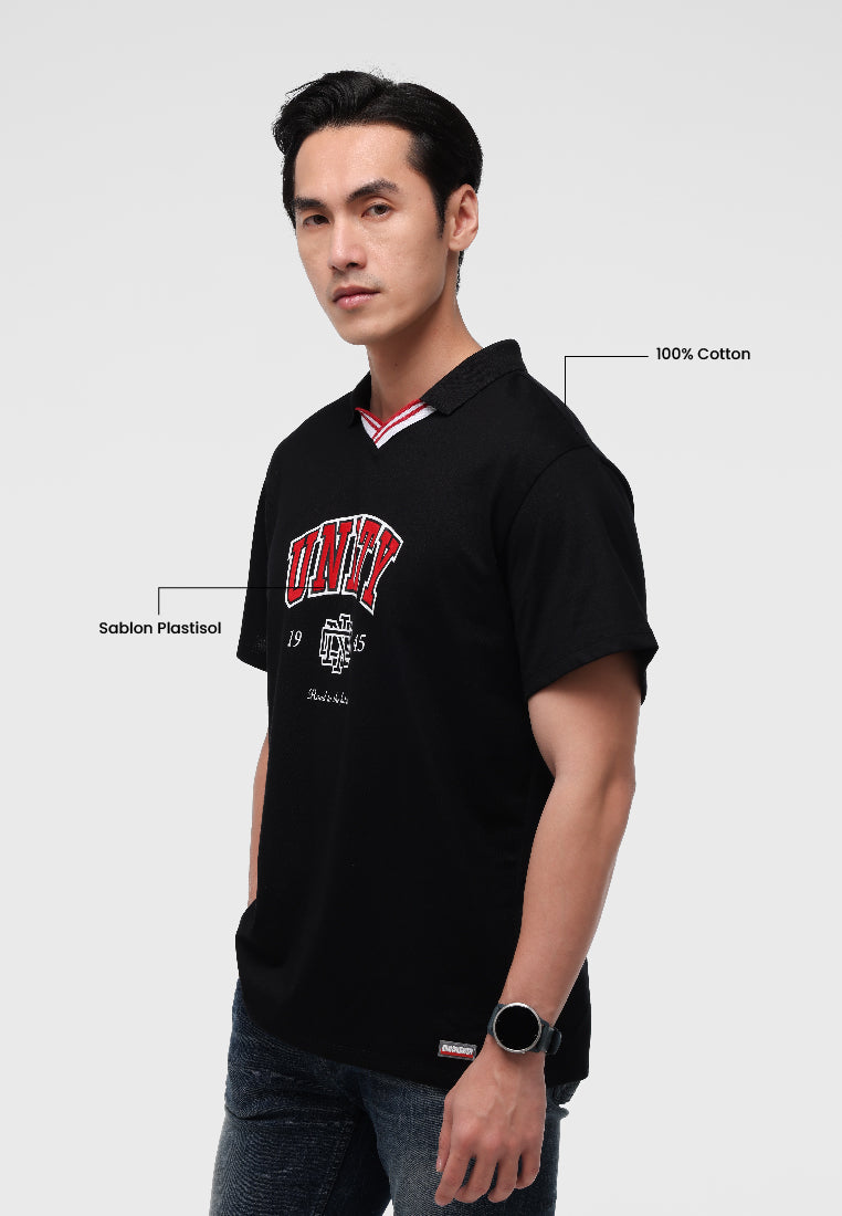 MANZONE - Kaos Polo Lengan Pendek Pria Id Unity Relaxed Fit - Black