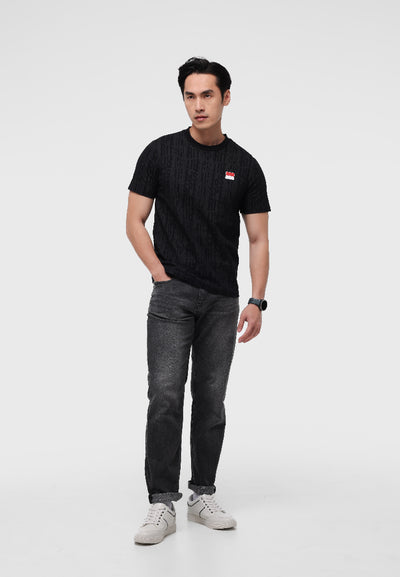 MANZONE - Kaos Lengan Pendek Pria Id Spirit Slim Fit - Black