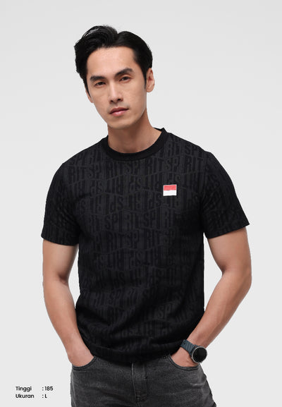 MANZONE - Kaos Lengan Pendek Pria Id Spirit Slim Fit - Black