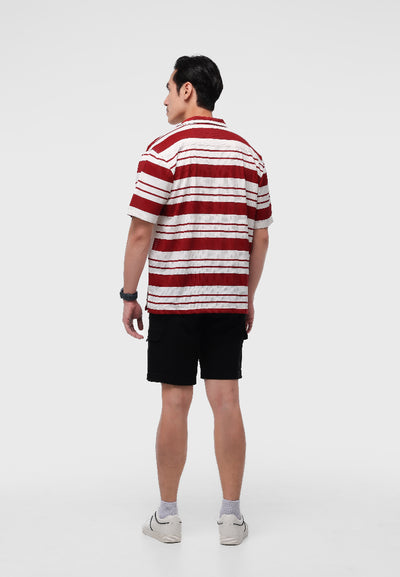 MANZONE - Kemeja Lengan Pendek Pria Id Nation Comfort Fit - Red