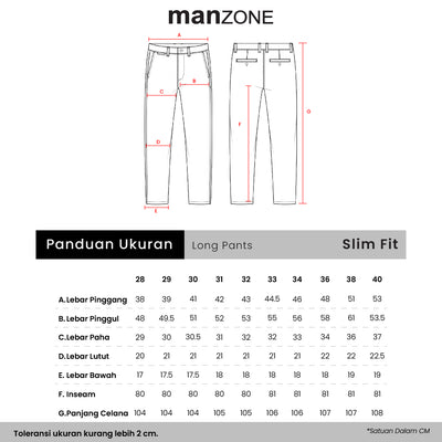 MANZONE - Celana Panjang Denim Pria Solange Slim Fit - Blue