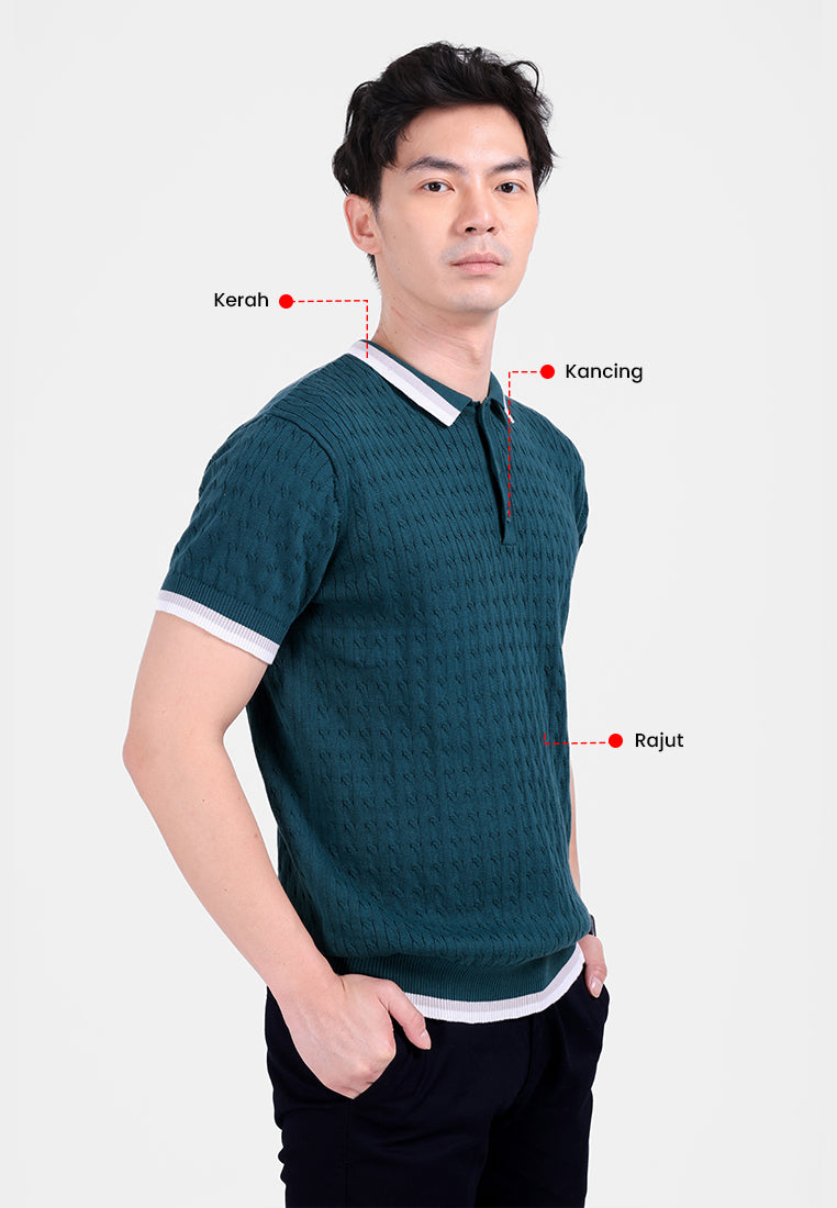 MANZONE - Polo Shirt Lengan Pendek Pria Hudson Polo Sweatshirt - Green