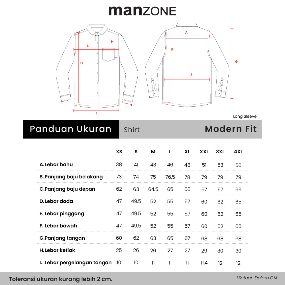 Manzone Kemeja Legan Panjang Pria - Philsvir 06 - Grey Light