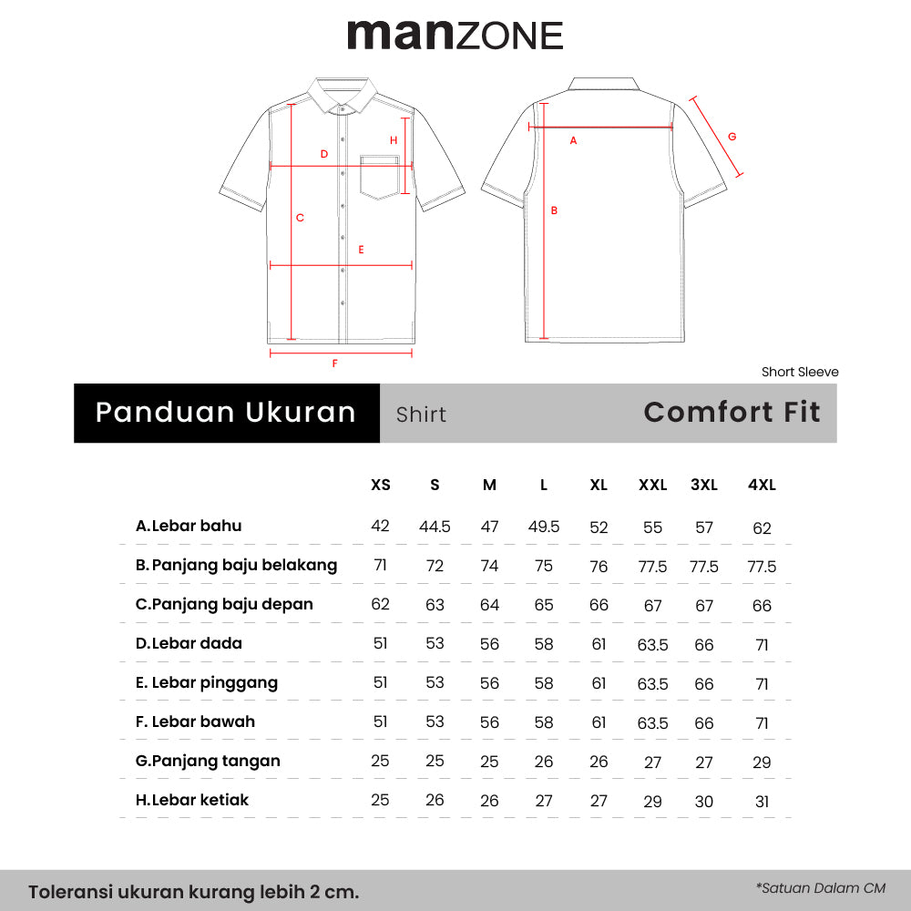 MANZONE - Kemeja Batik Lengan Pendek Pria Sumantaka Comfort Fit - Black