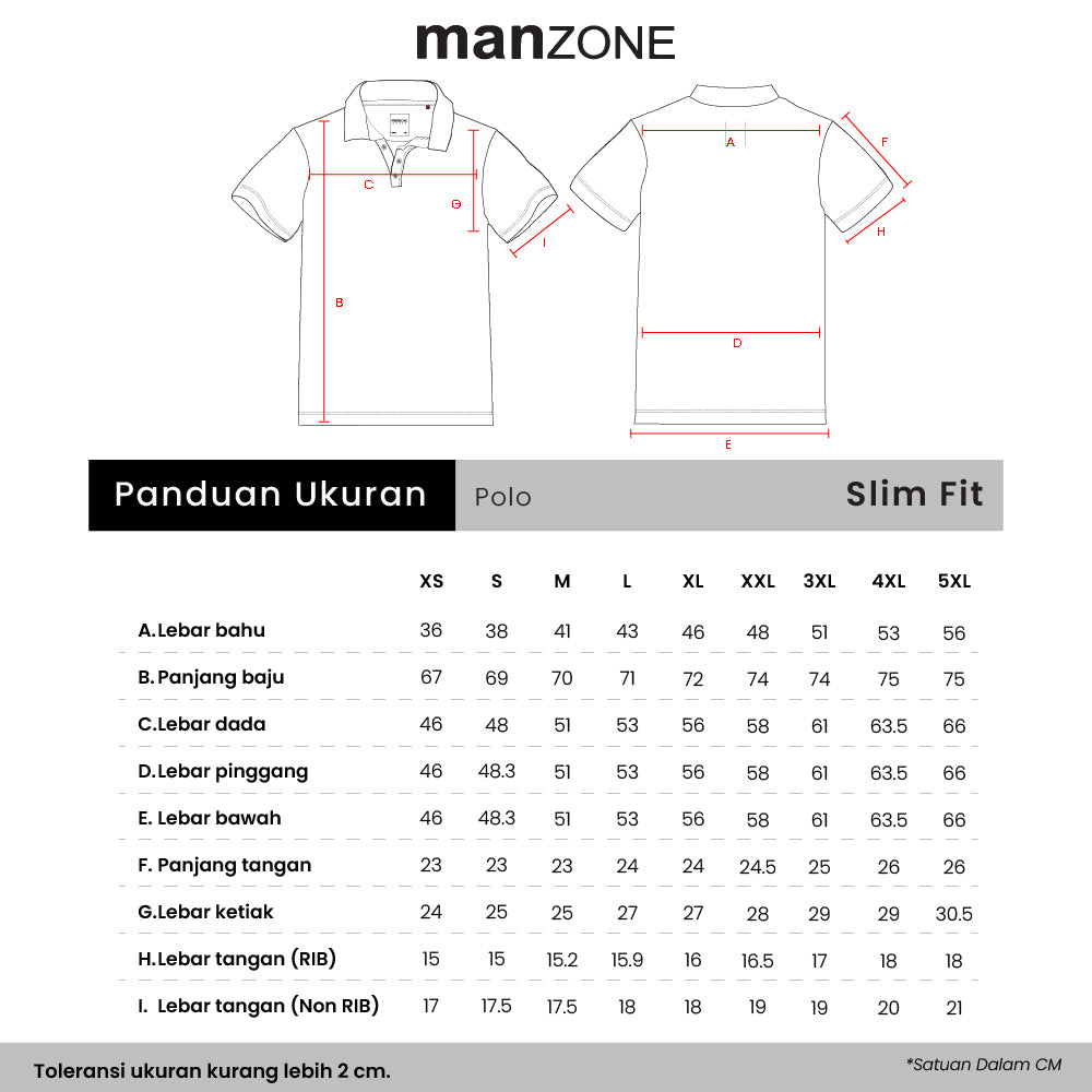 Manzone Polo Shirt Lengan Pendek Pria Janes 02 -  Navy White