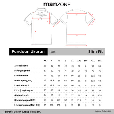Manzone Polo Shirt Lengan Pendek Pria Janes 02 -  Navy White