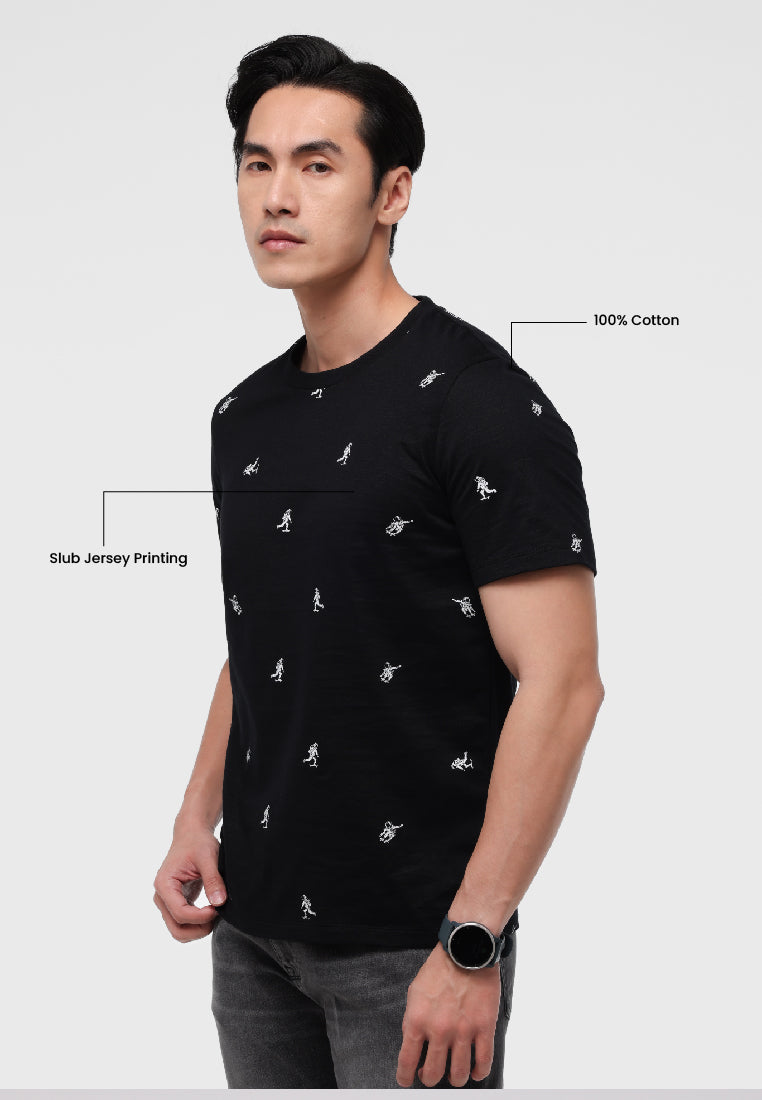 Manzone Kaos Lengan Pendek Pria Slim Fit Arial 5 - Black