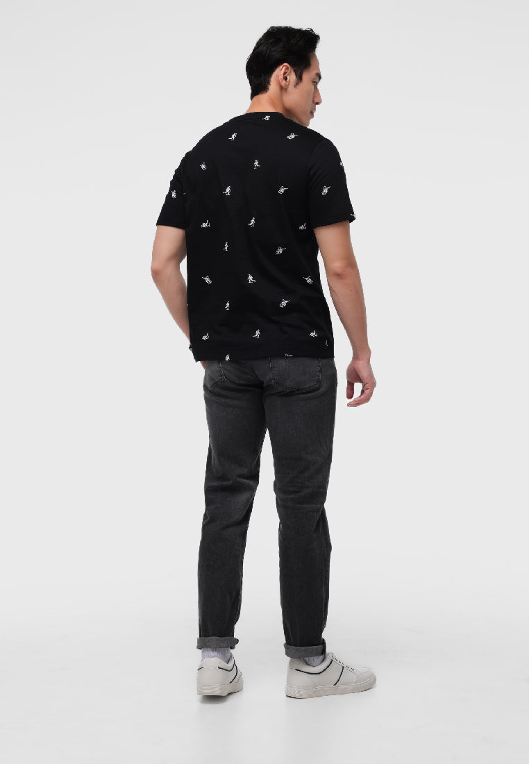 Manzone Kaos Lengan Pendek Pria Slim Fit Arial 5 - Black