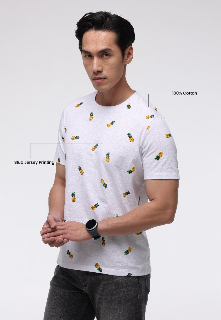 Manzone Kaos Lengan Pendek Pria Slim Fit Arial 3 - White