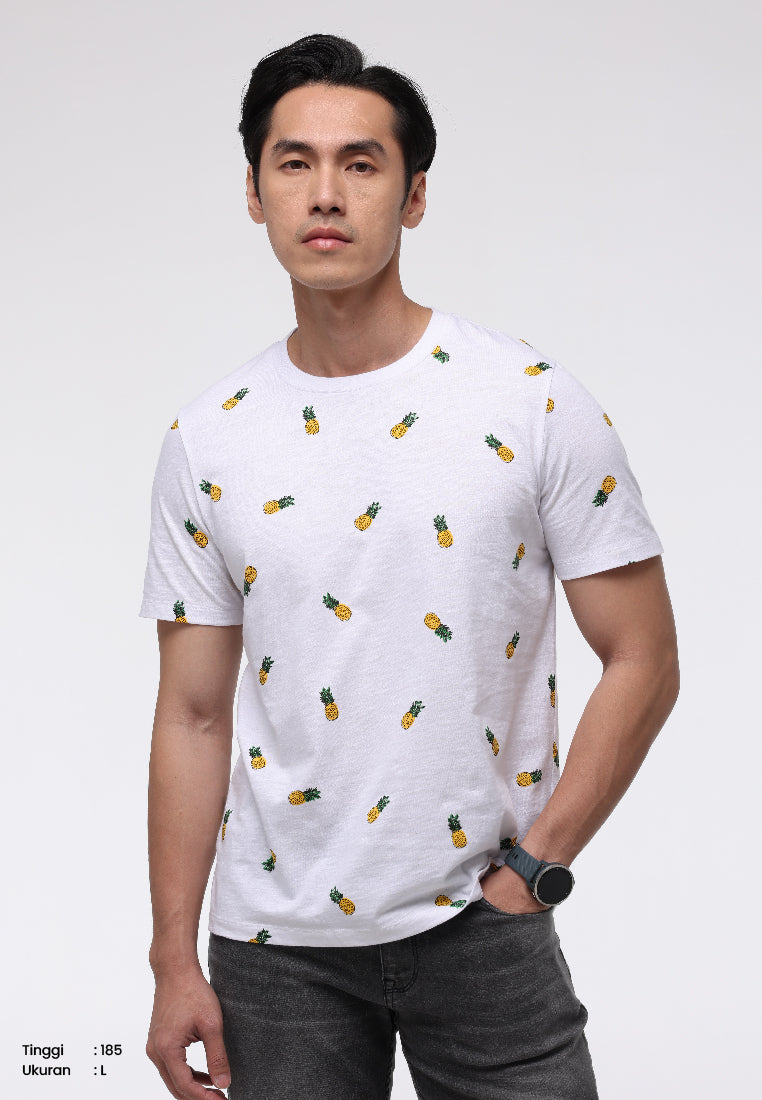 Manzone Kaos Lengan Pendek Pria Slim Fit Arial 3 - White