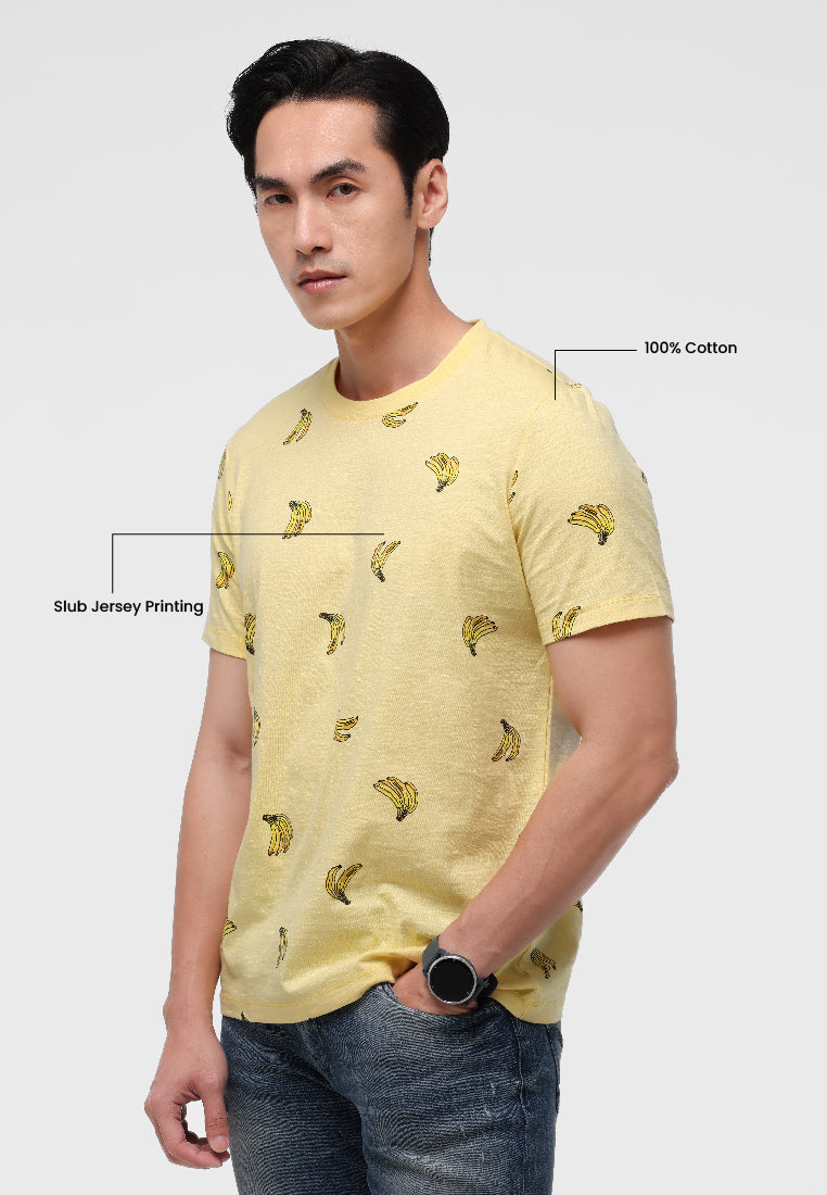 Manzone Kaos Lengan Pendek Pria Slim Fit Arial 4 - Yellow