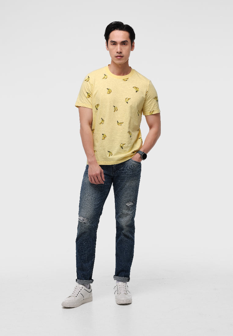 Manzone Kaos Lengan Pendek Pria Slim Fit Arial 4 - Yellow