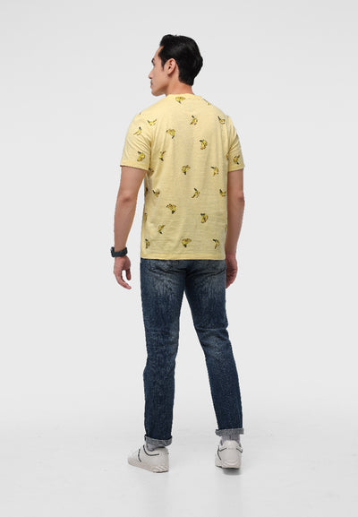 Manzone Kaos Lengan Pendek Pria Slim Fit Arial 4 - Yellow