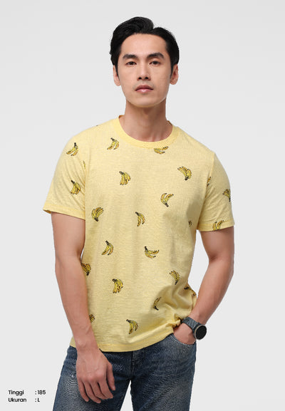 Manzone Kaos Lengan Pendek Pria Slim Fit Arial 4 - Yellow