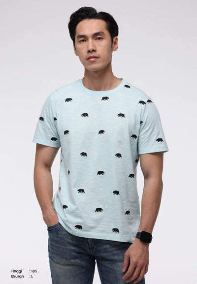 Manzone Kaos Lengan Pendek Pria Slim Fit Arial 2 - Light Green