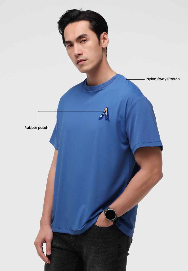 MANZONE - Kaos Stretch Lengan Pendek Pria Cobalt Relaxed Fit - Blue