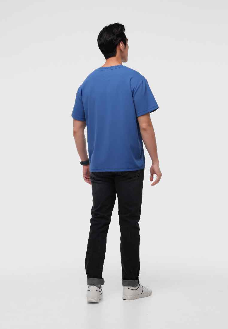 MANZONE - Kaos Stretch Lengan Pendek Pria Cobalt Relaxed Fit - Blue