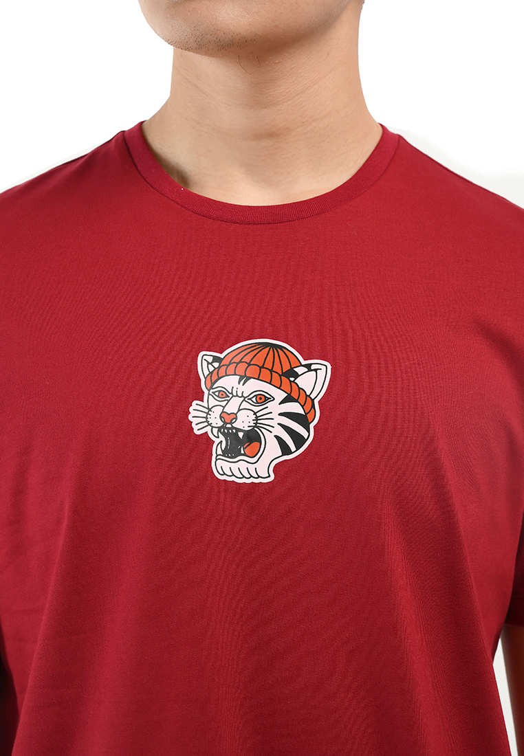 MANZONE Kaos Pria Lengan Pendek MZT-ROAR - MAROON