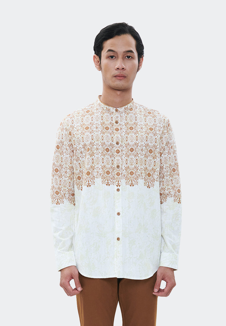 MANZONE Kemeja Shanghai Pria Lengan Panjang NADEEM - BEIGE