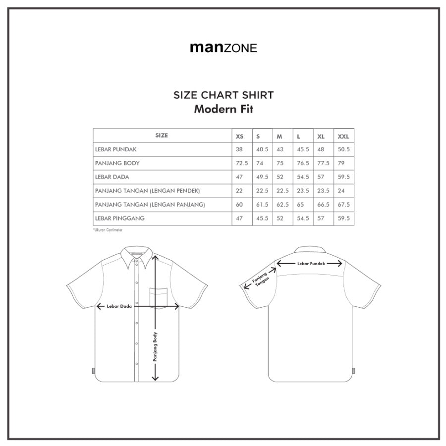 MANZONE Kemeja koko Lengan Pendek MZC-NIGEV - White