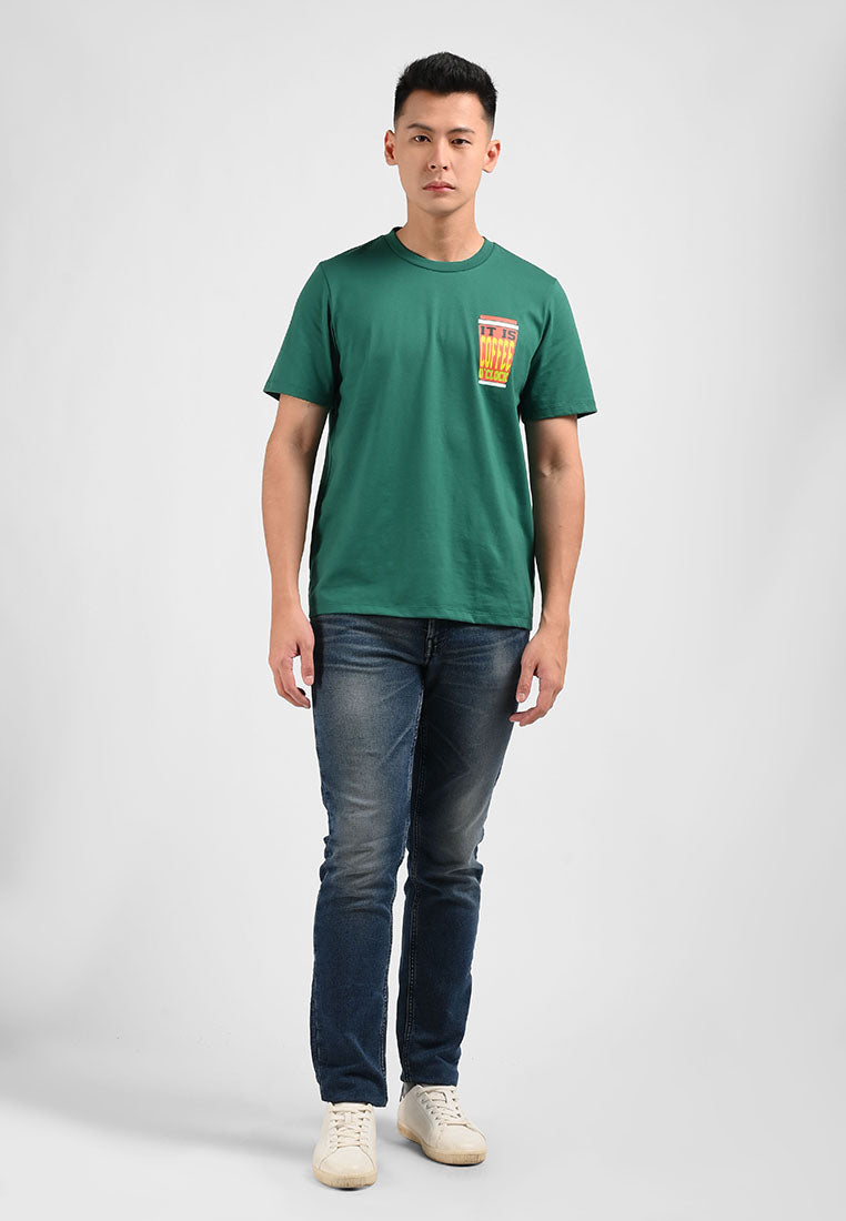 Manzone Kaos Lengan Pendek Pria  ALPHABED - GREEN